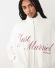 Six Stories Six Stories 'Just Married' jersey high neck zip up sweater in white - part of a set - 2