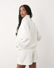 Six Stories Six Stories 'Just Married' jersey high neck zip up sweater in white - part of a set - 4