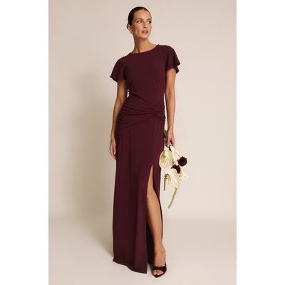 Six Stories Six Stories Knot Panel Flutter Sleeve Maxi Dress