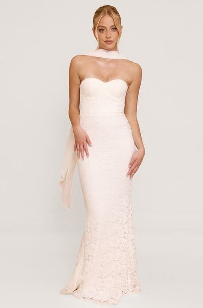 Six Stories Six Stories Lace Bandeau Scarf Detail Maxi Dress