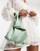 Six Stories Six Stories satin pouch bag in sage - part of a set-Green - 2