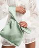 Six Stories Six Stories satin pouch bag in sage - part of a set-Green - 4