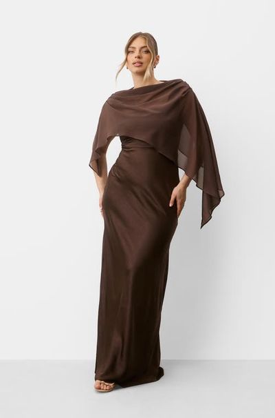 Six Stories Six Stories Square Neck Satin Bridesmaid Dress