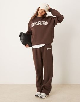 Six Stories Six Stories sweatpants in espresso - part of a set-Brown