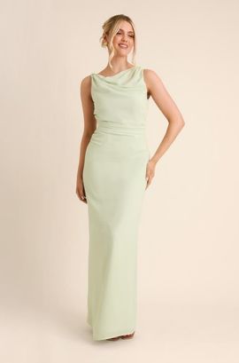 Six Stories Six Stories Twist Asym Chiffon Bridesmaid Dress