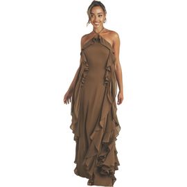 Six Stories Six Stories Whitney Ruffle Halter Neck Maxi Dress