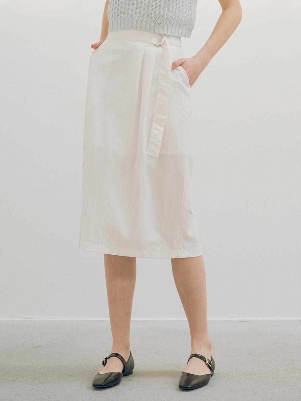Siyazu Belted Skirt_White