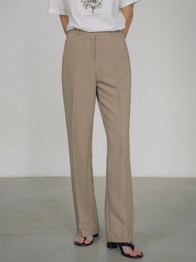 Siyazu Boy Fit Straight Slacks - Mocha Brown