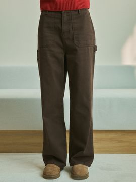 Siyazu Brushed New Wide Carpenter Pants - Brown