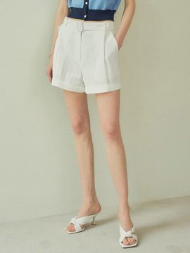Siyazu Cabra Belt Color Short Pants _White