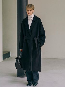 Siyazu Cashmere Blend Handmade Coat [Black] (SIOT4129)
