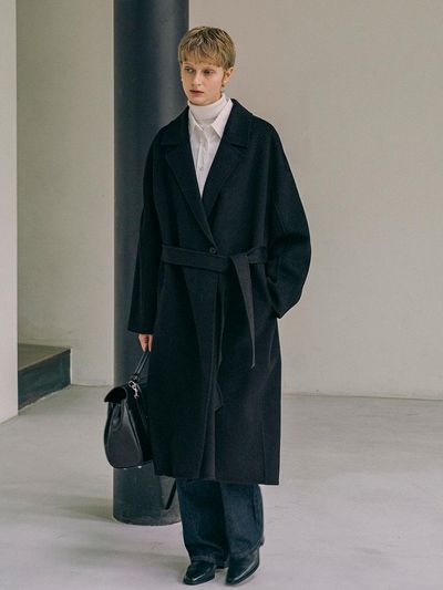 Siyazu Cashmere Blend Handmade Coat [Black] (SIOT4129)