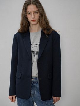 Siyazu Classic Oversized Twill Blazer [Navy] (SIOT4137)