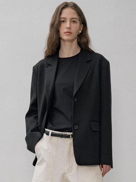 Siyazu Classic Twill Oversized Blazer [Black] (SIOT4137)