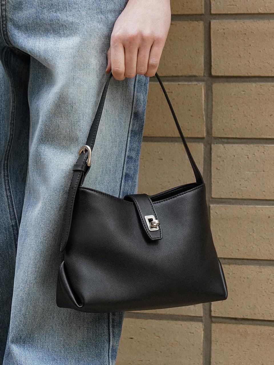 Siyazu Leather Three-Way Convertible Jackie Bag [Black] (SIAC3064)
