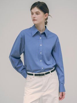 Siyazu Loosefit Silky Oxford Shirt_Deep Blue