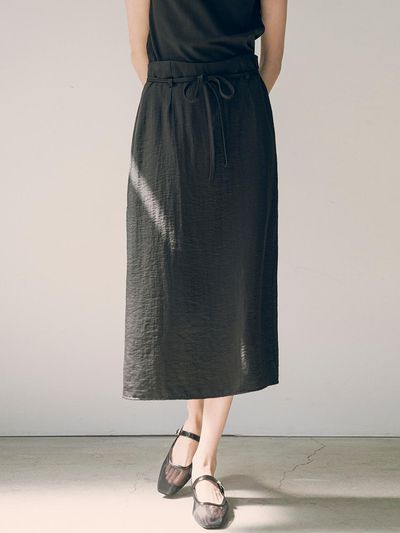 Siyazu Lounge Silky Skirt_Black