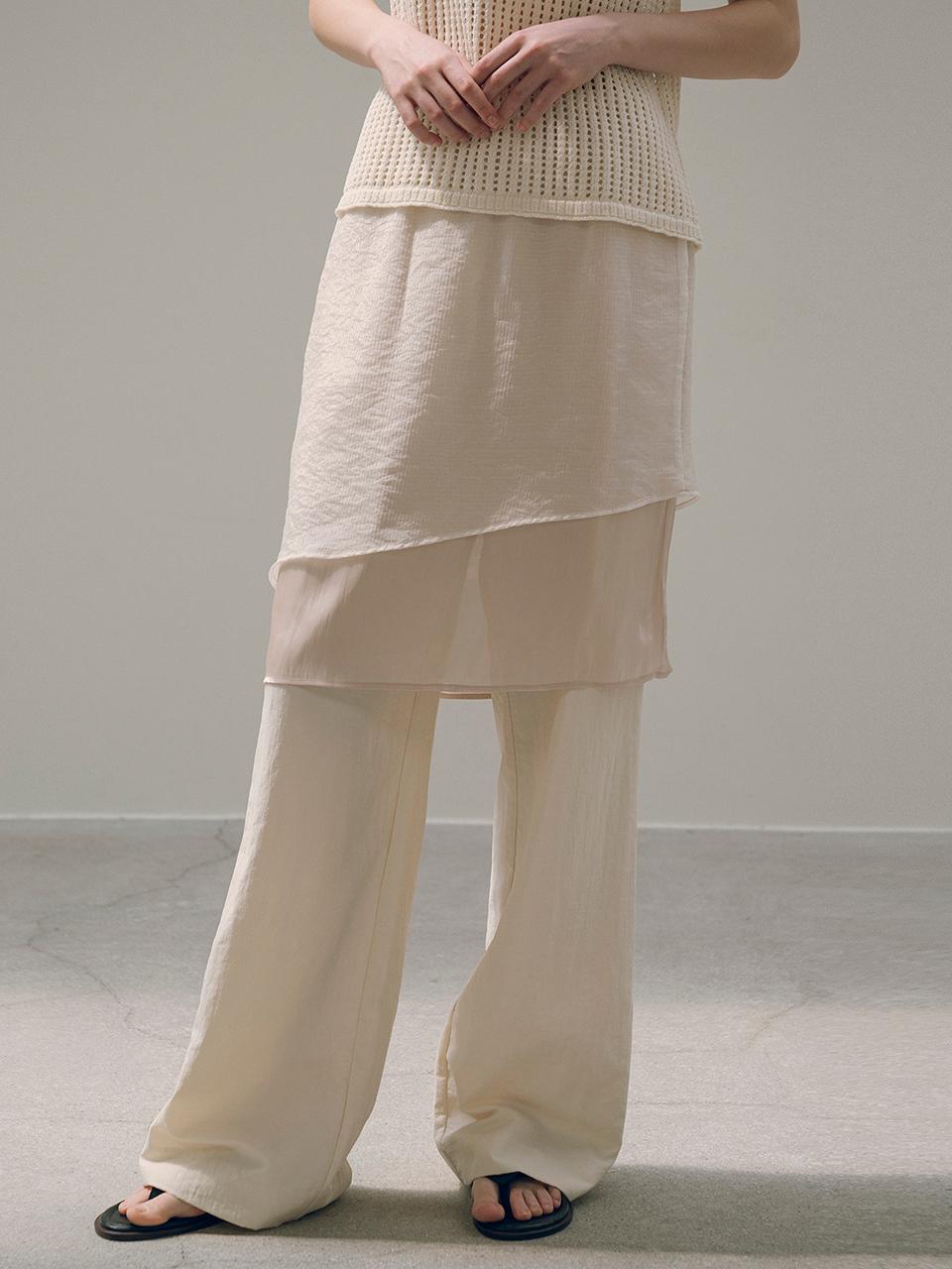 Siyazu Naked Banding Skirt_Skin Beige