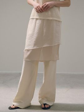 Siyazu Naked Banding Skirt_Skin Beige