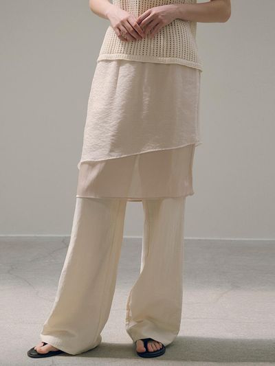 Siyazu Naked Banding Skirt_Skin Beige