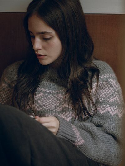Siyazu Oversized Alpaca Nordic Sweater - Gray