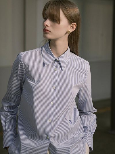 Siyazu Regular Fit Signature Shirt - Blue Stripe