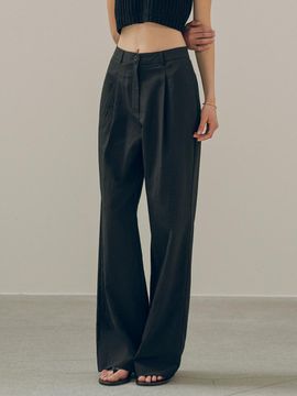 Siyazu Semi Boots Cut Slacks_Black