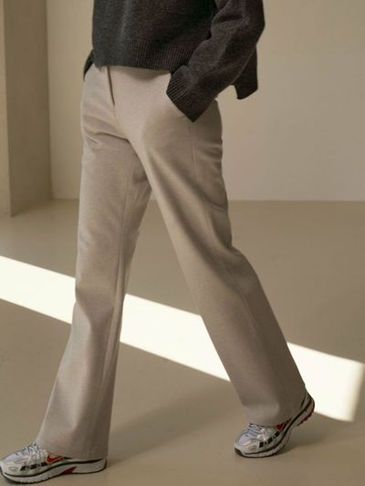 Siyazu (SI PT 7021) Double Weave Long wide Slacks_5 Colors