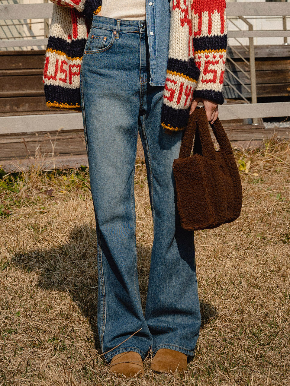 Siyazu SIAC3015 Shearling Tote Bag_Brown
