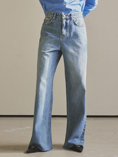 Siyazu SIJN6068 New Wide Cut Medium Blue Denim