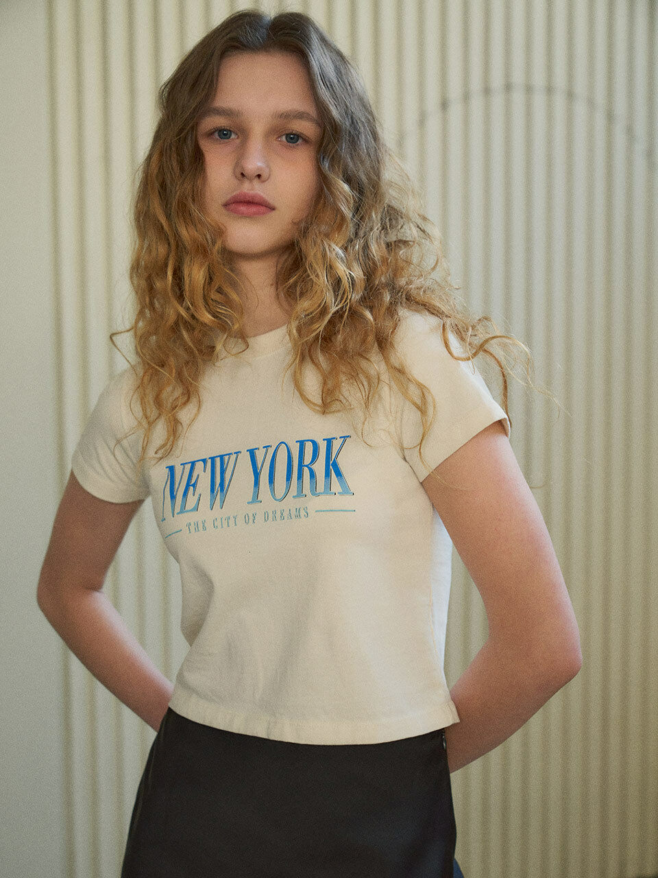 Siyazu Sim New York Pigment T-shirt_Dusty Cream