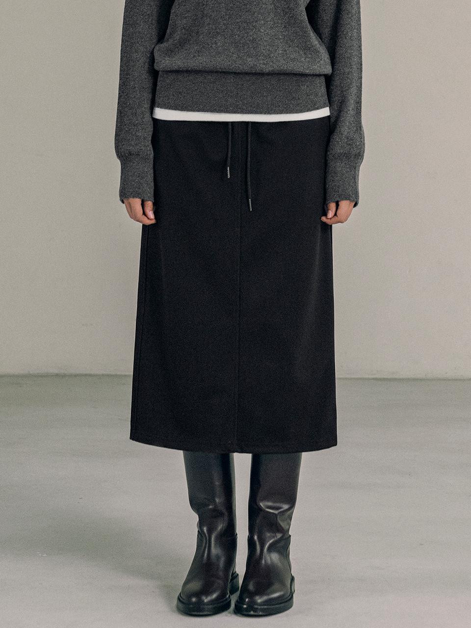 Siyazu SIST9044 relax BANDING skirt_Black