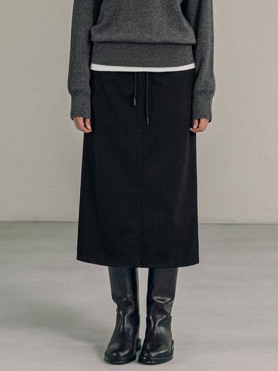 Siyazu SIST9044 relax BANDING skirt_Black