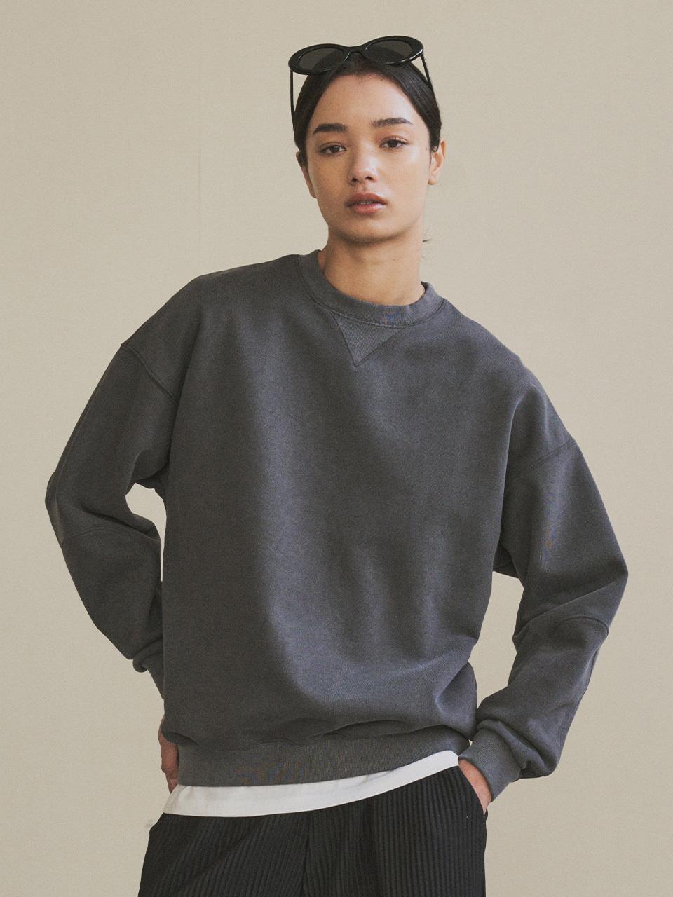 Siyazu SITP5135 Loose Fit Pigment Sweatshirt_Charcoal