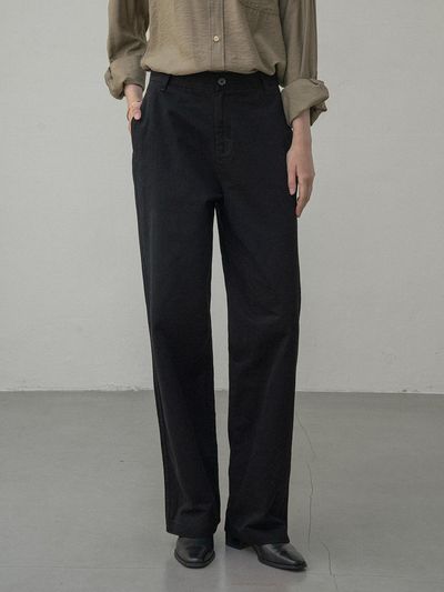 Siyazu Straight Chino Pants - Black