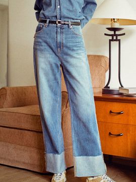 Siyazu Straight Roll Up Jeans