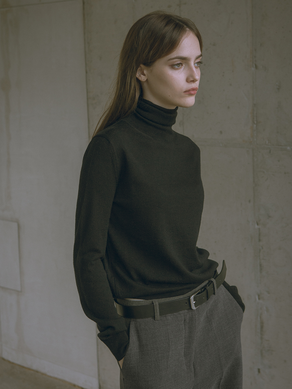 Siyazu Superfine Merino Wool Turtleneck Knit Sweater