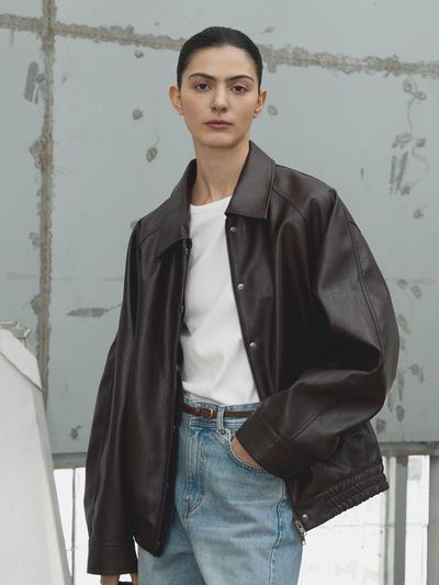 Siyazu Urban Fake Leather Relaxed Fit Jacket [Brown] (SIOT4141)