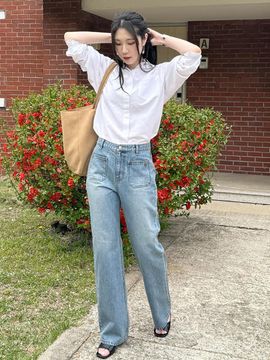 Siyazu Vintage Two-Pocket Essential Denim (SIJN6096) [Medium blue]