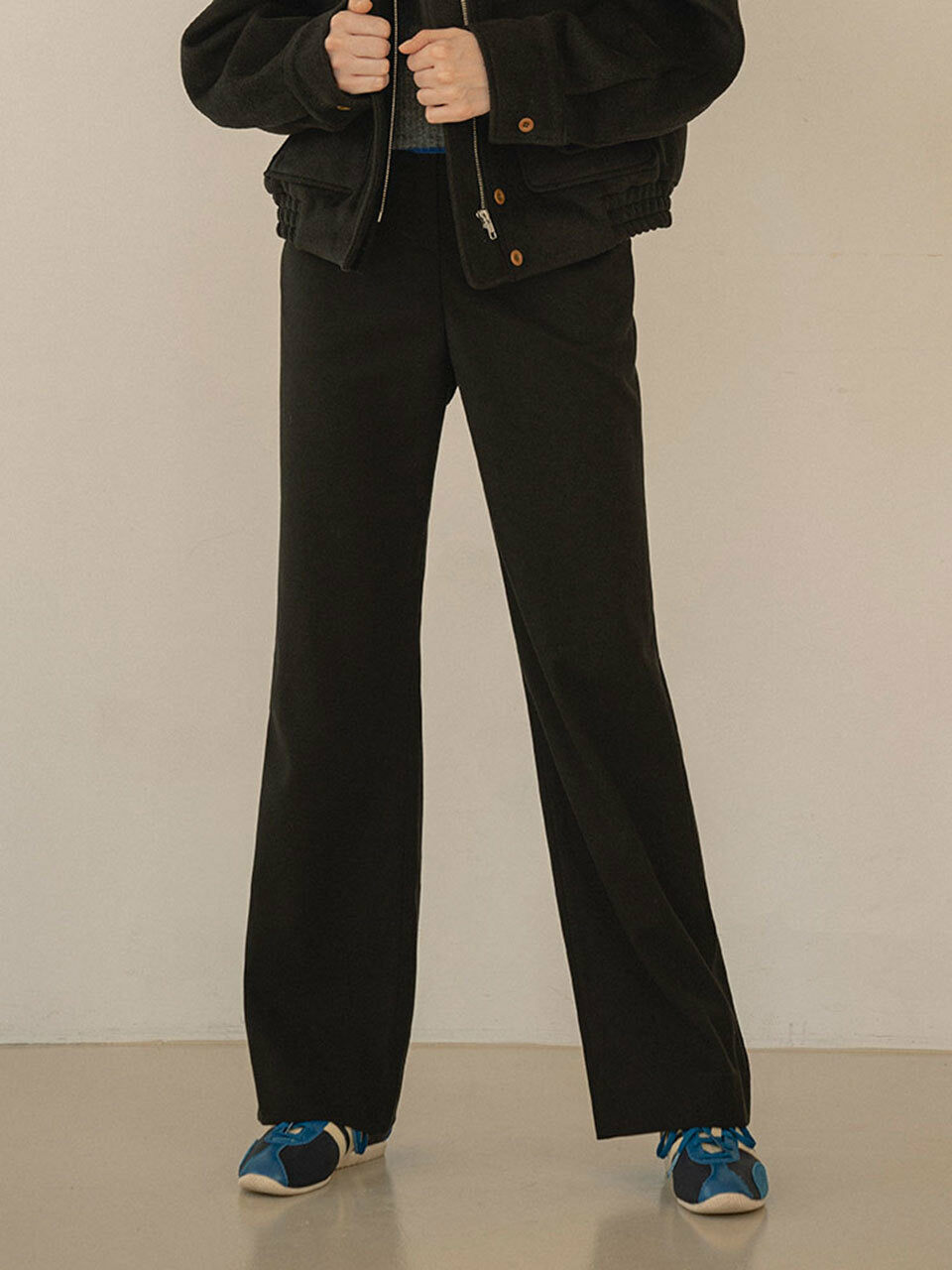 Siyazu Winter Long Wide Slacks_Black