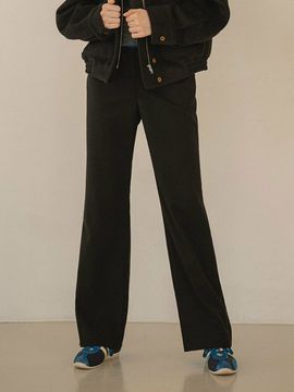 Siyazu Winter Long Wide Slacks_Black