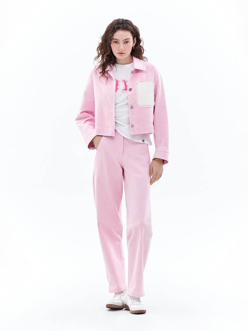 SJYP Back Elastic Waistband Wide Cotton Relaxed Fit Pants