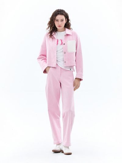 SJYP Back Elastic Waistband Wide Cotton Relaxed Fit Pants