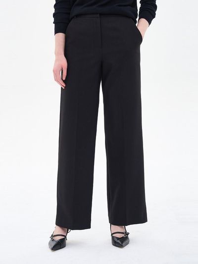 SJYP Basic Wool Poly Straight Fit Slacks