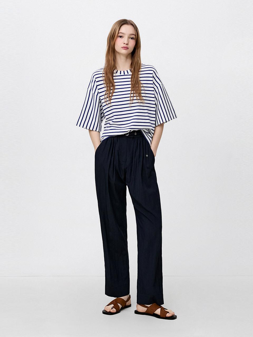 SJYP Belted Waist Wide Pants (PW2F5WPC810WDN)