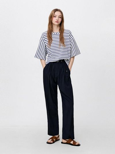 SJYP Belted Waist Wide Pants (PW2F5WPC810WDN)