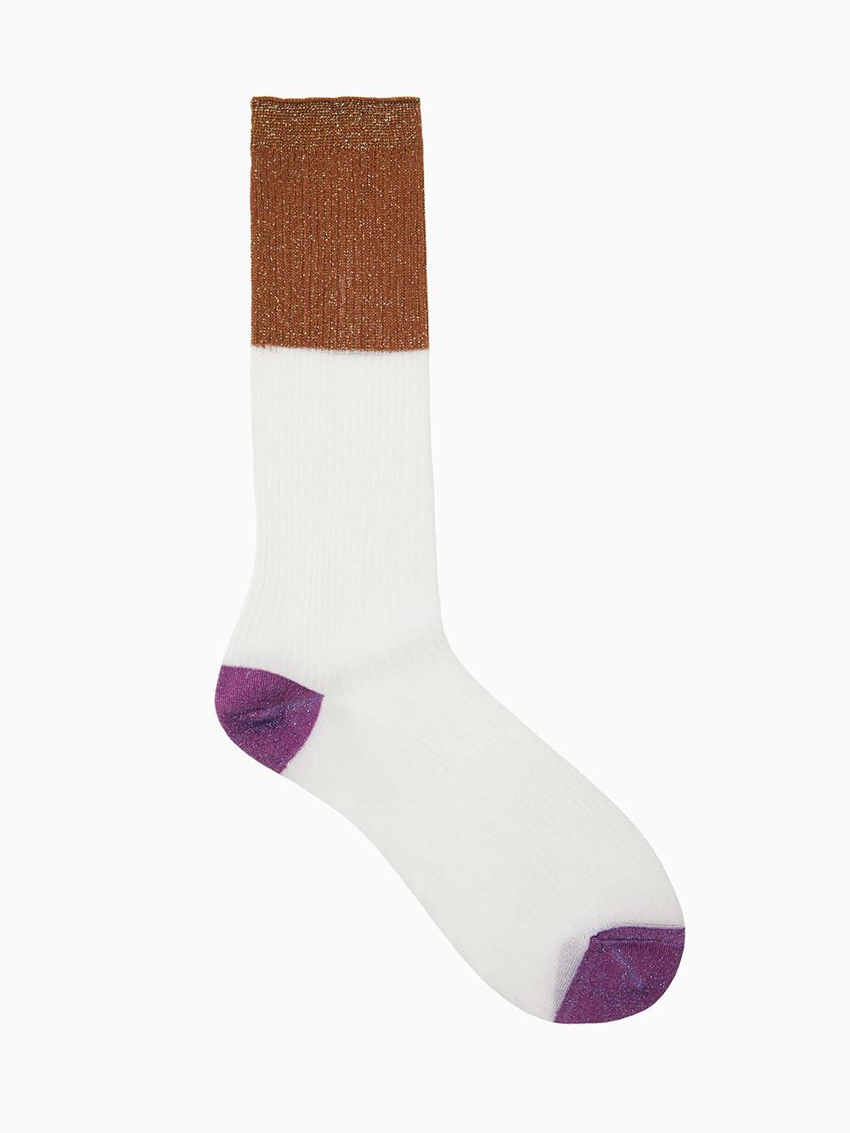 SJYP Color Block Glitter Socks (PW2F3ACK431WWT)