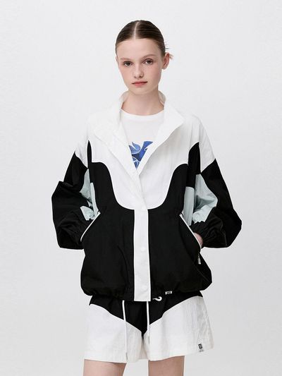 SJYP Color Block Light Jumper Casual Jacket (PW2F1WJMT03WBK)