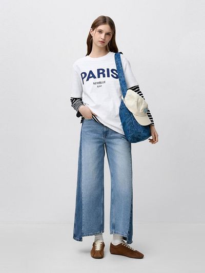 SJYP Contrast Wide Denim Pants (PW2F3NPCT27WBL)