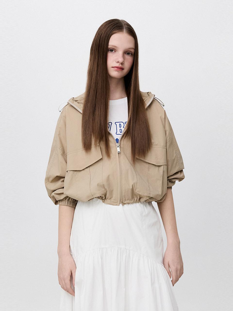 SJYP Cropped Hood Blouson Jacket (PW2F3WJM251WBG)